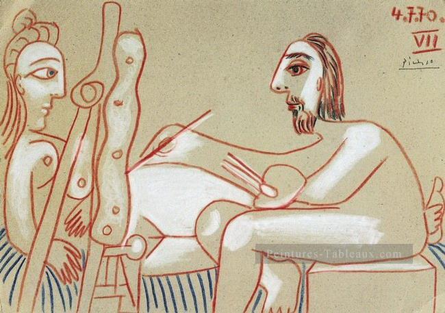 L’artiste et son modèle 4 1970 cubiste Pablo Picasso Peintures à l'huile